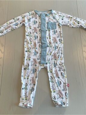 Magnetic Me Wheel Good Animal Friends Footless Coverall Pajama 12-18 months
